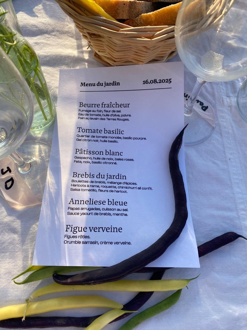 Le menu du jardin de l'édition 2025